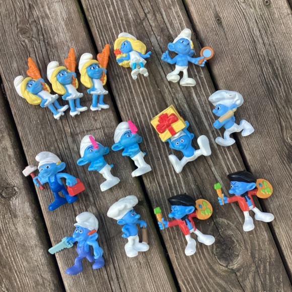 2011 SMURFS McDonald's Happy Meal LOT of Toys Set Figures Smurfs do have marks/s - Picture 2 of 9